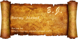 Berey József névjegykártya